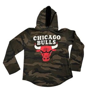 Chicago Bulls Camo Hoodie Sweatshirt NBA Camouflage Green Red Black M